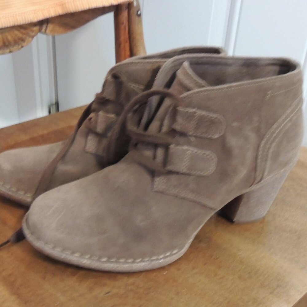 Almost new tan booties from Clarks